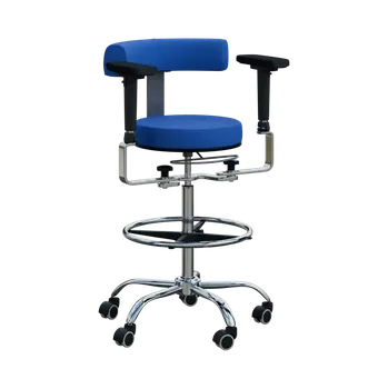 LZ 88 H + LZZ područky, židle lékařská, kříž chrom, ekokůže modrá