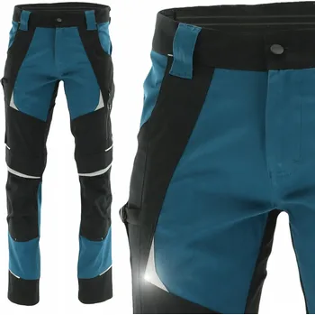 Pánské kalhoty Pánské pracovní kalhoty BOZP, odolné, pohodlné, modré, s reflexními prvky, do pasu, velikost 48