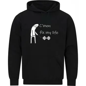 Pánská mikina Pánská mikina No tak, oprav mi život činko (Velikost: 5XL, Barva: Černá)