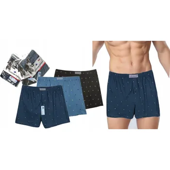 Pánské spodní prádlo 3x VOLNÉ PÁNSKÉ BOXERKY 100% Bavlna Slipy na spaní COTTON WORLD - 4XL