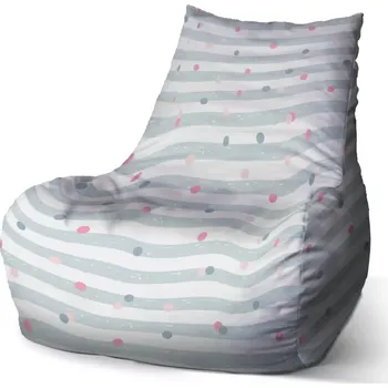 Sedací pytel Sablio Sedací vak Bean Tečky a pruhy - 100 x 90 x 45 cm