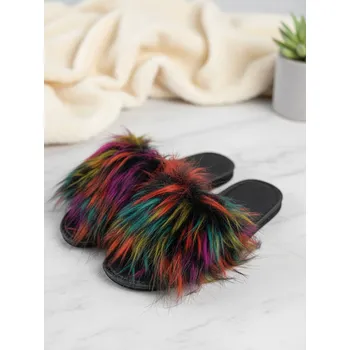 Dámské pantofle Barevné dámské papuče s kožešinkou Model 54, VELIKOST 38