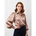 Saténová dámská béžová halenka VSB ELEGANT, VELIKOST M