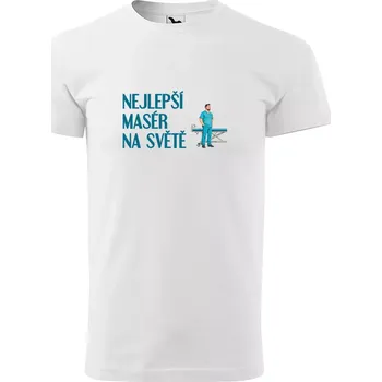 Sablio Tričko s potiskem Nejlepší masér na světě - bílé 5XL