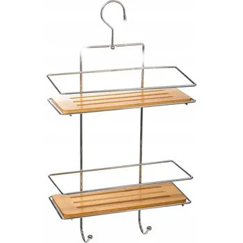 police Dvoupatrová polička do sprchy Venterra, kov/bambus