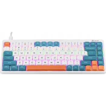 Klávesnice BEZDRÁTOVÁ USB HERNÍ KLÁVESNICE RGB PODSVÍCENÁ MECHANICKÁ FINA 84