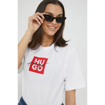 Dámské tričko Bavlněné tričko HUGO Dashire_3 50485373 bílá 00A, vel. XL