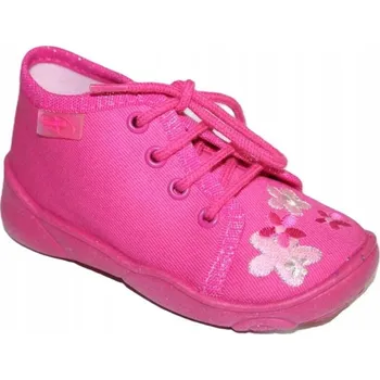 Dívčí bačkory Befado dětské papuče na šněrování, růžové, velikost 26