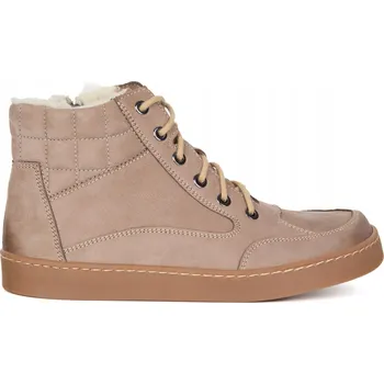 Dámská zimní obuv Dámské barefoot zimní boty Louise kožené, zateplené vlnou, cappuccino, velikost 37