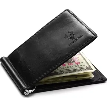 Peněženka Humerpaul kožená peněženka s klipem Lauris Matná Černá