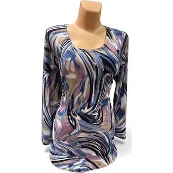 Dámská tunika Halenka JUMBO, Barva Modrá, Velikost XXL 48, Materiál 98% Polyester 2% Lycra