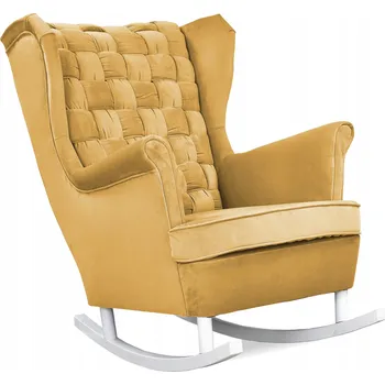Křeslo Houpací křeslo ušák Carol, skandinávský styl Family Meble, sluneční žlutá