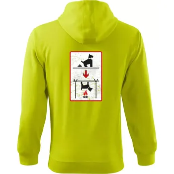 Pánská mikina Tričko pro odpůrce sraní na chodníku - Mikina s kapucí na zip trendy zipper - 3XL ( Limetková )