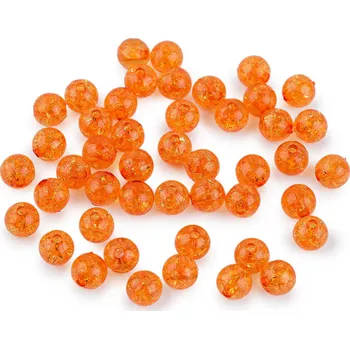 Korálek Plastové korálky kraklované Ø8 mm Balení: 30 g, Varianta: 31 (15) oranžová - 8596475717359