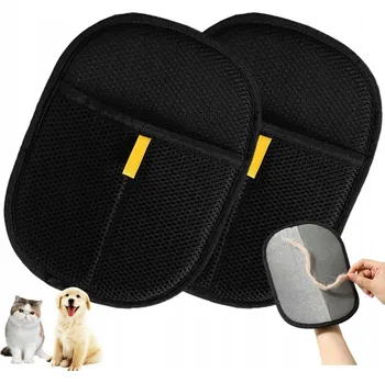 Kartáč pro zvířata 2 ks Rukavice na srst pro psy a kočky - pro dlouhou i krátkou srst - k odstranění a vyčesávání