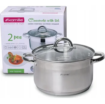 Hrnec TRADIČNÍ HRNEC se skleněnou poklicí, OCEL, PLYNOVÁ INDUKCE, 6,5 L KAMILLE