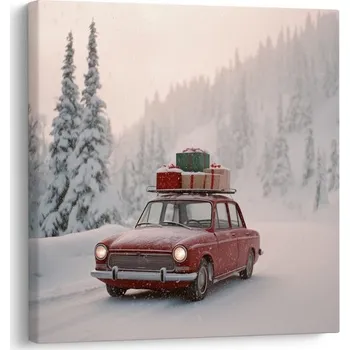 Obraz Dovido Vánoční obraz auto plné dárků