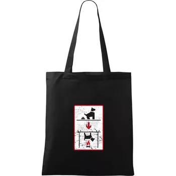 Nákupní taška Tričko pro odpůrce sraní na chodníku - Taška bavlněná - 42 x 38 cm ( Černá )