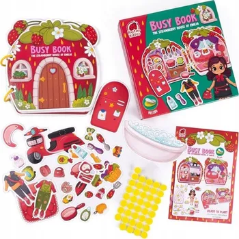 Dřevěná hračka VZDĚLÁVACÍ HRA SE SUCHÝM ZIPEM. JAHODOVÝ DOMEČEK