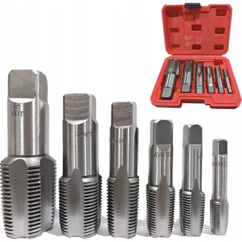 Závitořezný nástroj Závitníky trubkové 1 3/4 1/2 3/8 1/4 1/8 Vysoká tvrdost 6 ks