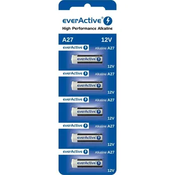 Článková baterie Alkalické baterie 27A 12V, blister 5 ks everActive