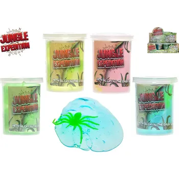 Modelovací hmota Jungle Expedition hmota s pavoukem svítícím ve tmě 115 g - mix barev (růžová, modrá, žlutá, zelená)