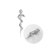 MINET Stříbrná brož AESKULAPOVA HŮL s bílým zirkonem