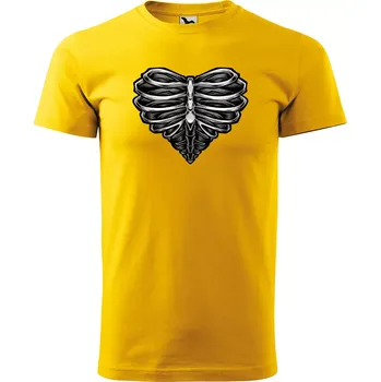 Pánské tričko Sablio Tričko s potiskem Láska až na kost - žluté S