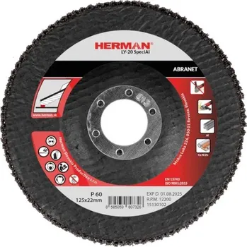 Brusný kotouč HERMAN Lamelový kotouč na hliník 125 mm/P60 LY-20 SpeciAl