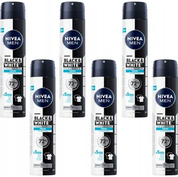 NIVEA MEN Black White Antiperspirant pro muže ve spreji do podpaží 200 Ml x 6