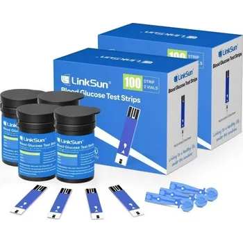 Glukometr LinkSun G-425-1 Sada 200 ks testovacích proužků a 200 ks lancet na měření glykémie Domácí kontrola cukru Přesné výsledky Hygienické příslušenství