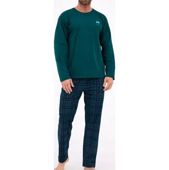 Pánské pyžamo Pánské pyžamo Cornette 124/307 Denali 3 vel. M (46) bavlna zelená kostka