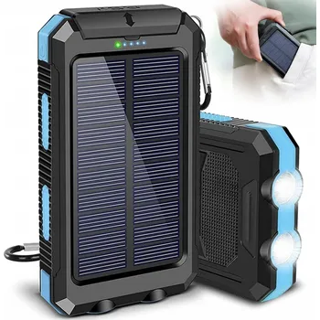 Powerbanka SOLÁRNÍ POWERBANKA 30000MAH 2XUSB LED SVÍTILNA VODĚODOLNÁ