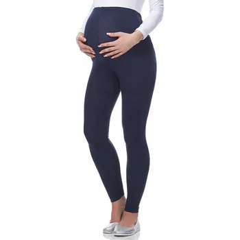 Dámské legíny Těhotenské legíny dlouhé dámské viskózové legíny BE-02 Tmavě modrá XS