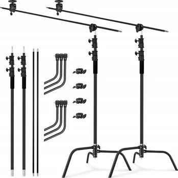 OCELOVÝ STATIV NA SVĚTLA SOONPHO 2-balení STUDIOVÝ C-STAND 330CM