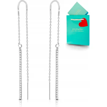 Náušnice Provlékací Náušnice se stříbrnými zirkony propletenými řetízky 925