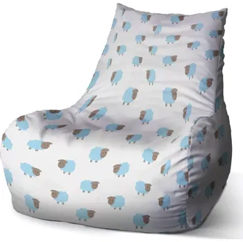 Sedací pytel Sablio Sedací vak Bean Modré ovce - 60 x 70 x 70 cm