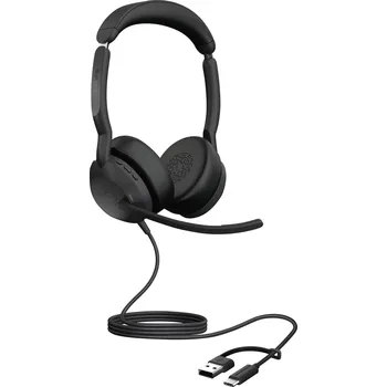 Sluchátka Jabra Evolve2 50 Headset otevřená (On Ear) kabelová stereo černá Redukce šumu mikrofonu, Potlačení hluku headset, Vypnutí zvuku mikrofonu, regulace hlasitosti