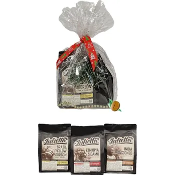 Káva Julietta čerstvě pražená zrnková káva – dárkový balíček 3 kontinenty