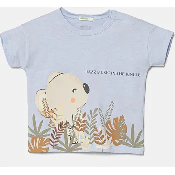 Dětská móda Bavlněné dětské tričko United Colors of Benetton 3I1XA105R.W.Seasonal modrá 05X, vel. 62