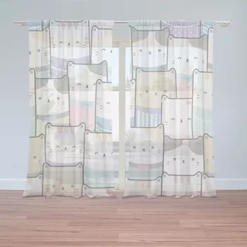 Záclona Sablio Záclony Kreslená koťátka: 2ks 150x250cm
