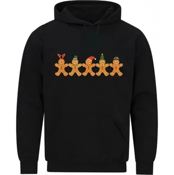 Pánská mikina Pánská mikina Vánoční Řetěz z Perníčků (Velikost: 5XL, Barva: Černá)