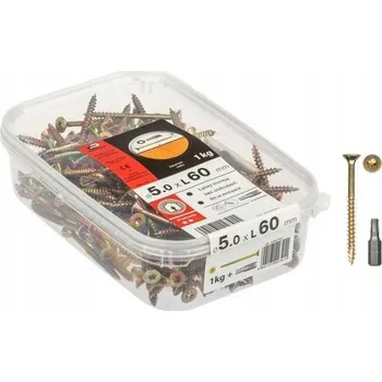 Vrut Vruty do dřeva 5 x 60 mm s Torx hlavou, balení 1 kg