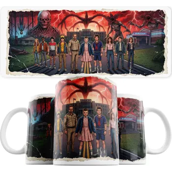 Hrnek Stranger Things - FAN ART - Tmavozelená