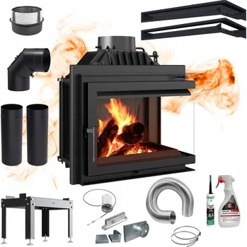 Krbová vložka Krbová vložka teplovzdušná Kratki 8 kW rohová pravá