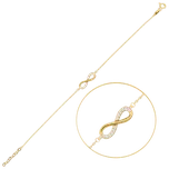 MINET Elegantní zlatý náramek nekonečno s bílými zirkony Au 585/1000 1,15g JMG0266WGB17