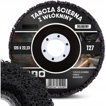 Brusný kotouč Brusný kotouč z NETKANÉ TEXTILIE 125 mm T27 ČERNÝ Jemný na čištění rzi 2T-T