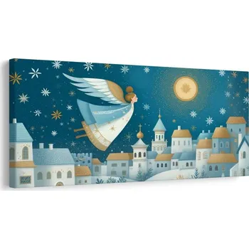 Obraz Dovido Obraz vánoční krajina s andělem