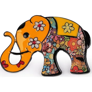 Brož Brož slon, barva 1 oranžová