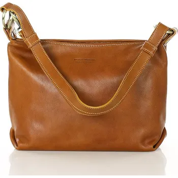 Kabelka Marco Mazzini Luxusní kožená kabelka s dlouhým popruhem MAZZINI; velbloud